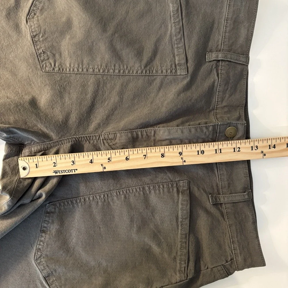 Evereve Emerson Barrel Leg Ankle Pants Olive Green Size 30 Cotton Stretch Casual